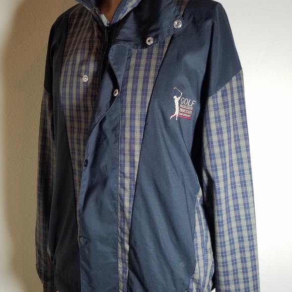 Gore Tex Plaid Golf Zip Up Windbreaker Jacket - Picture 5 of 8